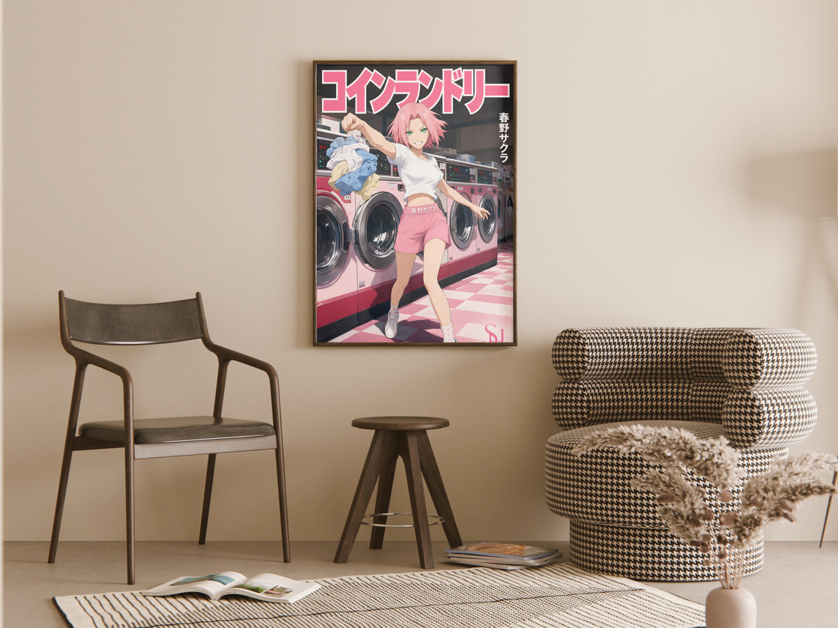 Naruto Sakura Pink Laundry Day Anime Poster — room