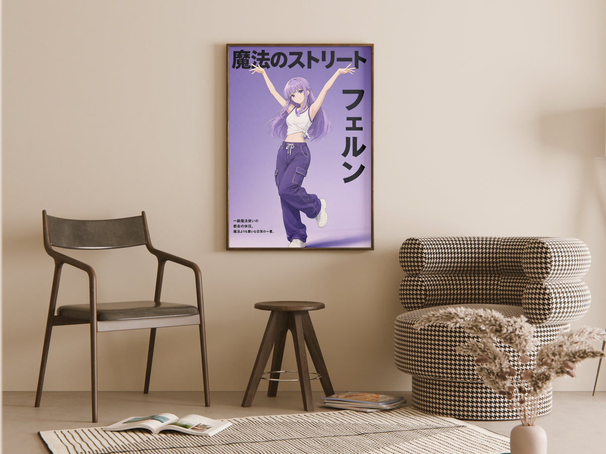 Frieren Fern Streetwear Editorial Anime Poster — room