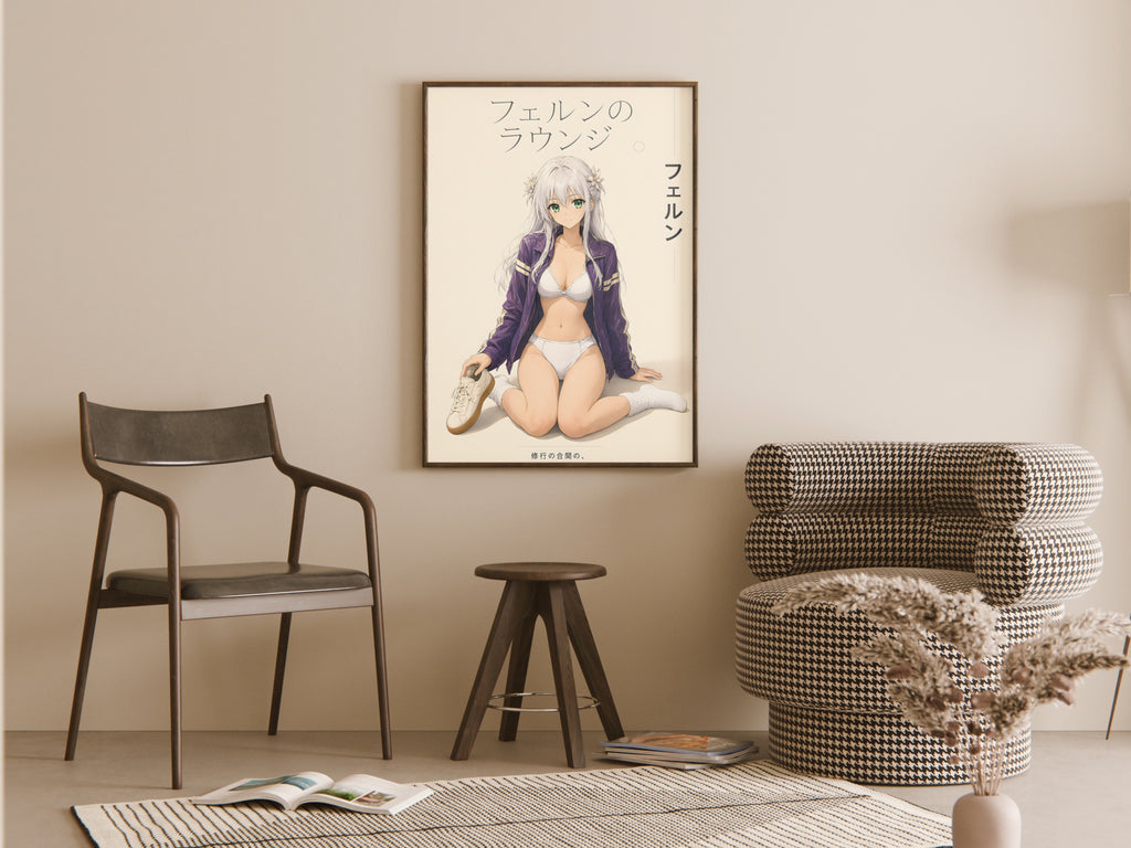 Frieren Silver-Haired Lounge Fashion Anime Poster — room