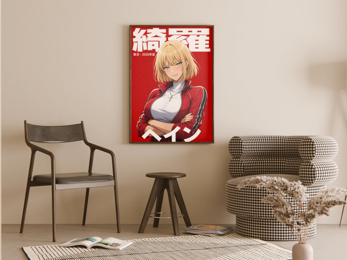 Solo Leveling Cha Hae-In Red Jacket Portrait Anime Poster — room