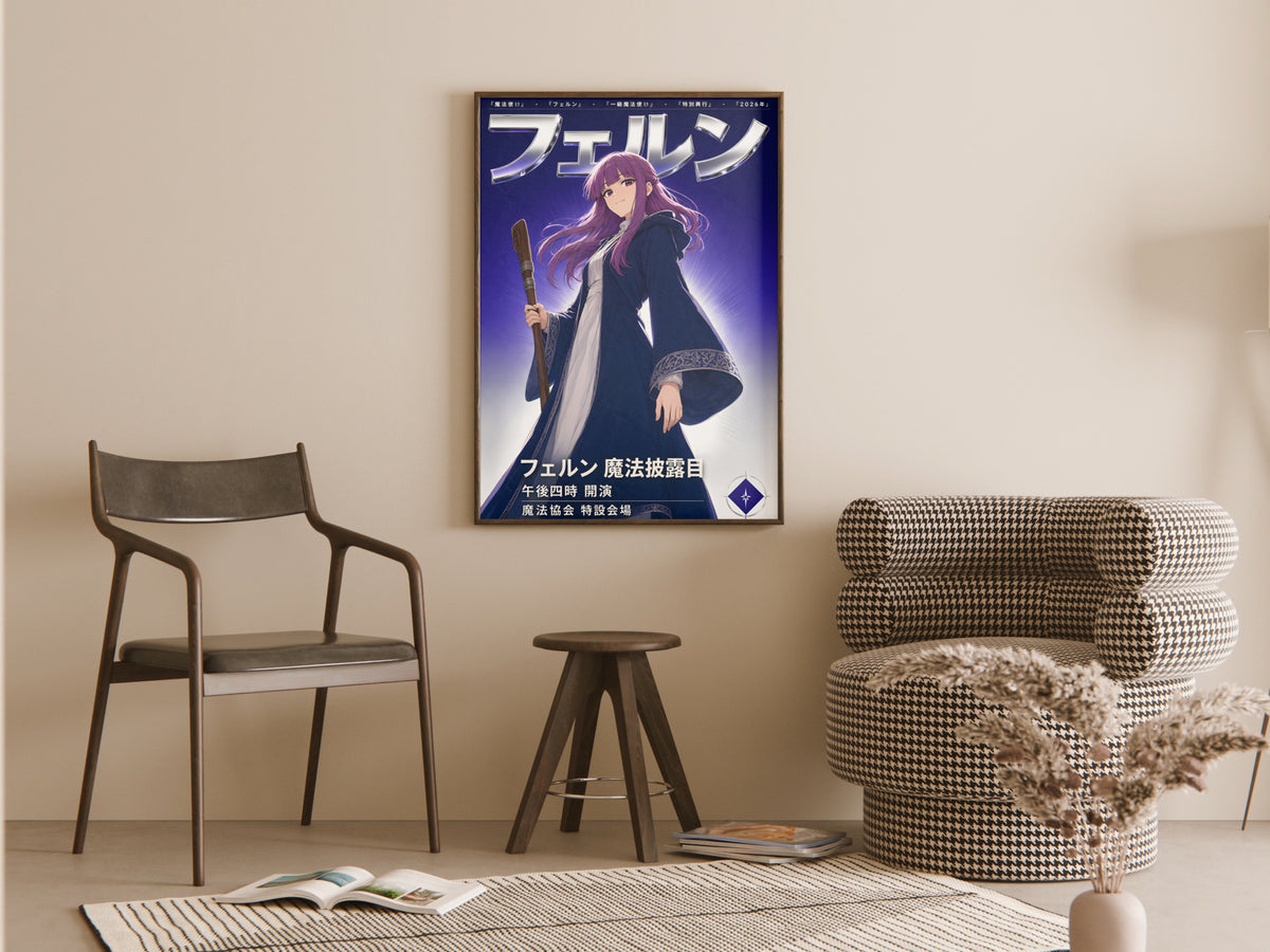 Frieren Fern Silver Robe Portrait Anime Poster — room