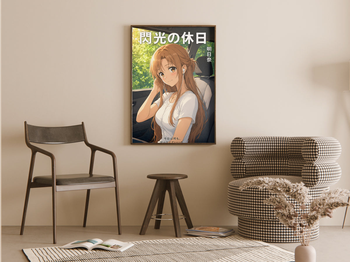 Sword Art Online Asuna Road Trip Earbuds Anime Poster — room