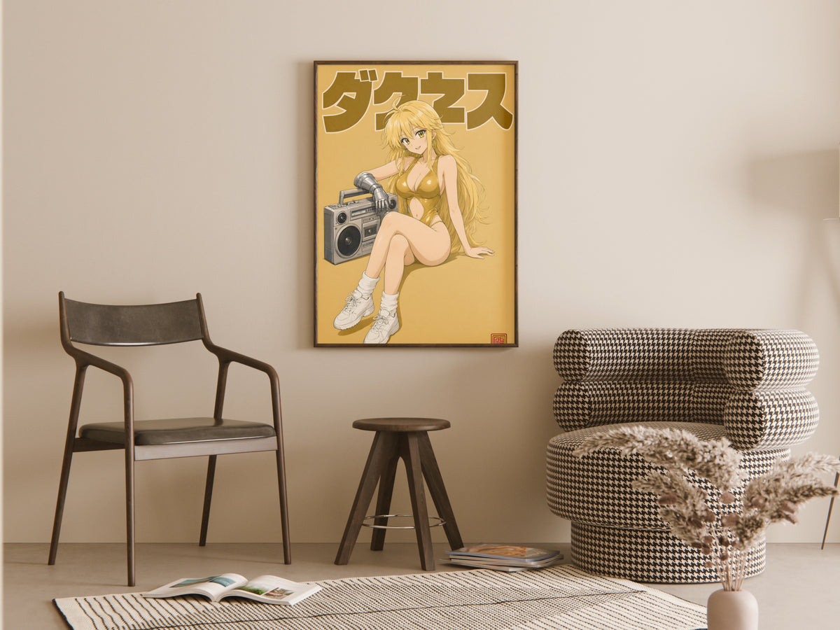 KonoSuba Darkness Retro Studio Gold Anime Poster — room