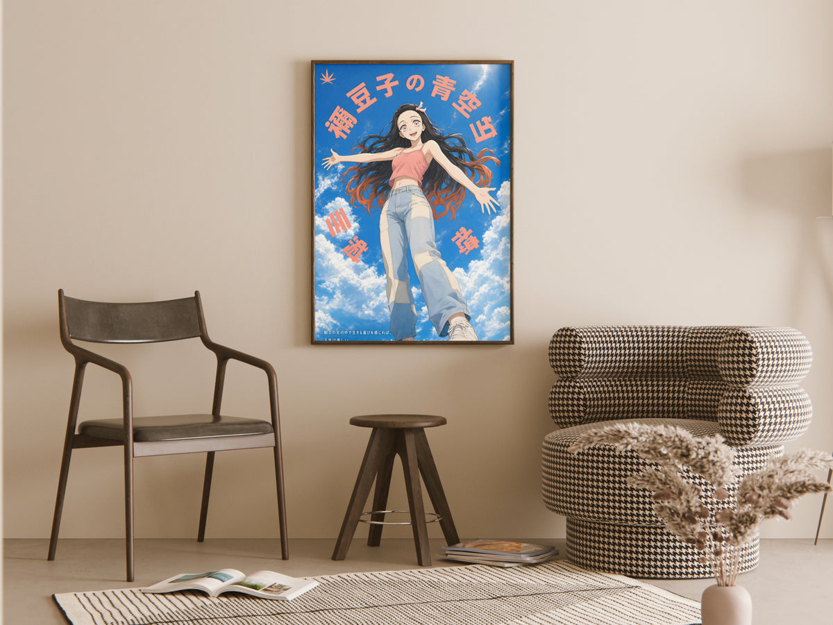 Demon Slayer Nezuko Kamado Sky Circle Anime Poster — room