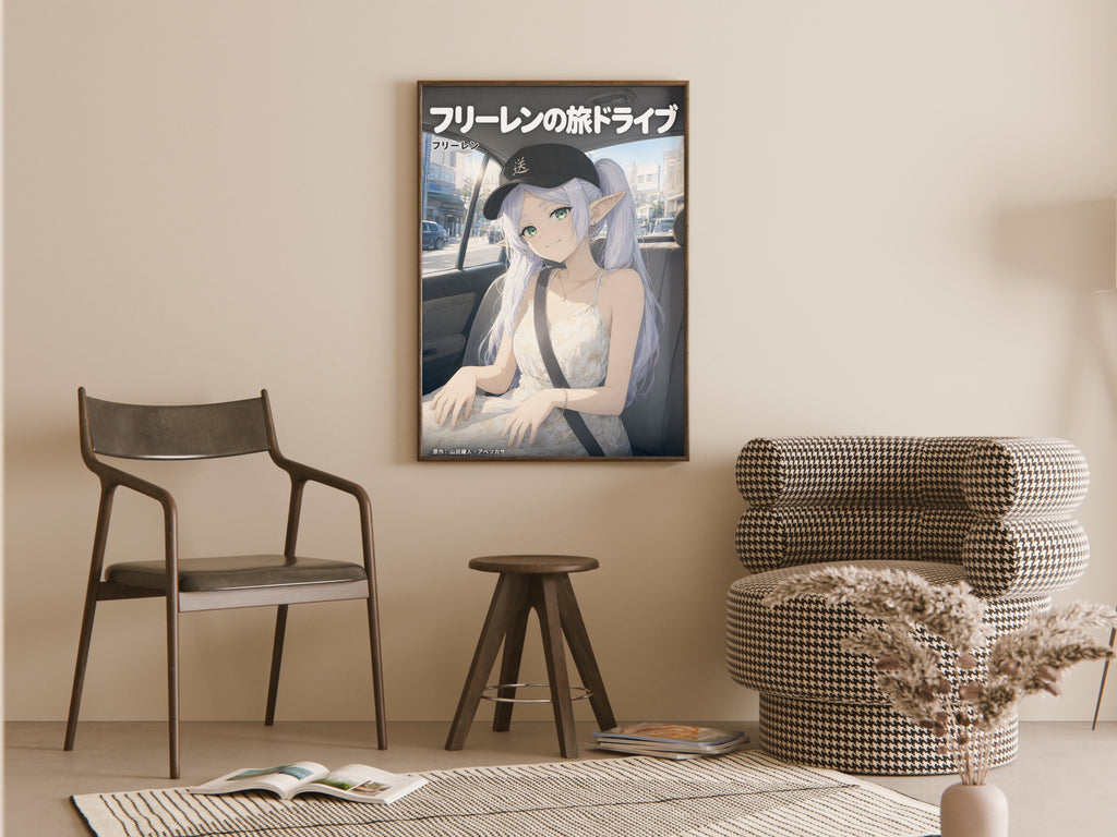 Frieren Car Seat Portrait Anime Poster — room