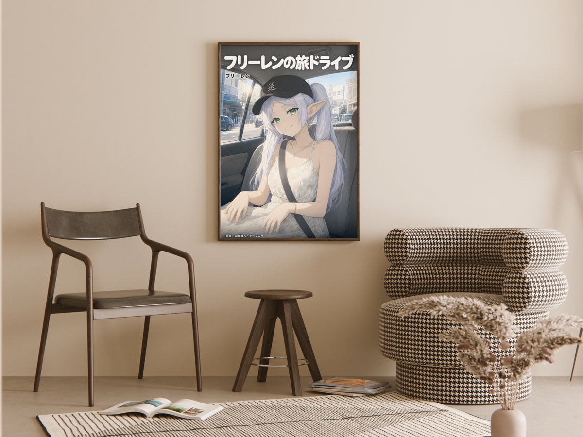 Frieren Car Seat Portrait Anime Poster — room