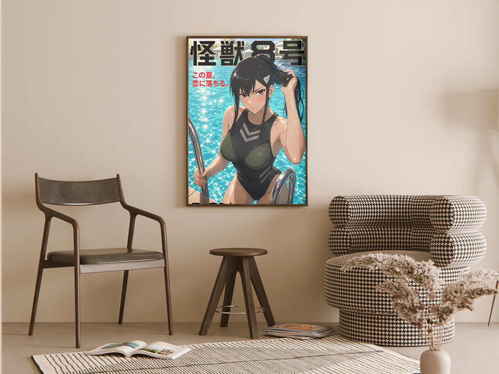Kaiju No. 8 Mina Ashiro Poolside Tactical Swimwear Anime Poster — room