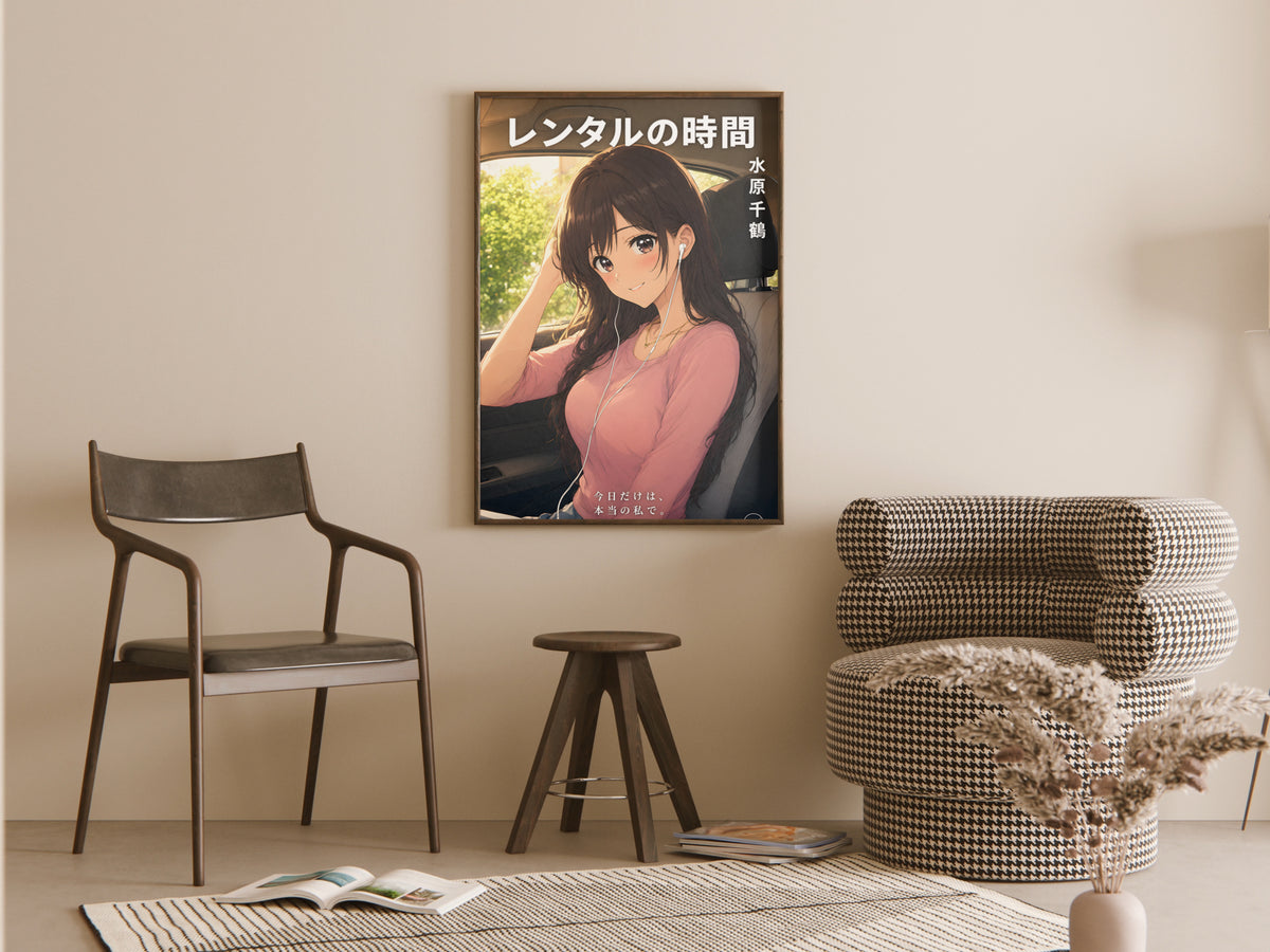Rent a Girlfriend Chizuru Road Trip Earbuds Anime Poster — room