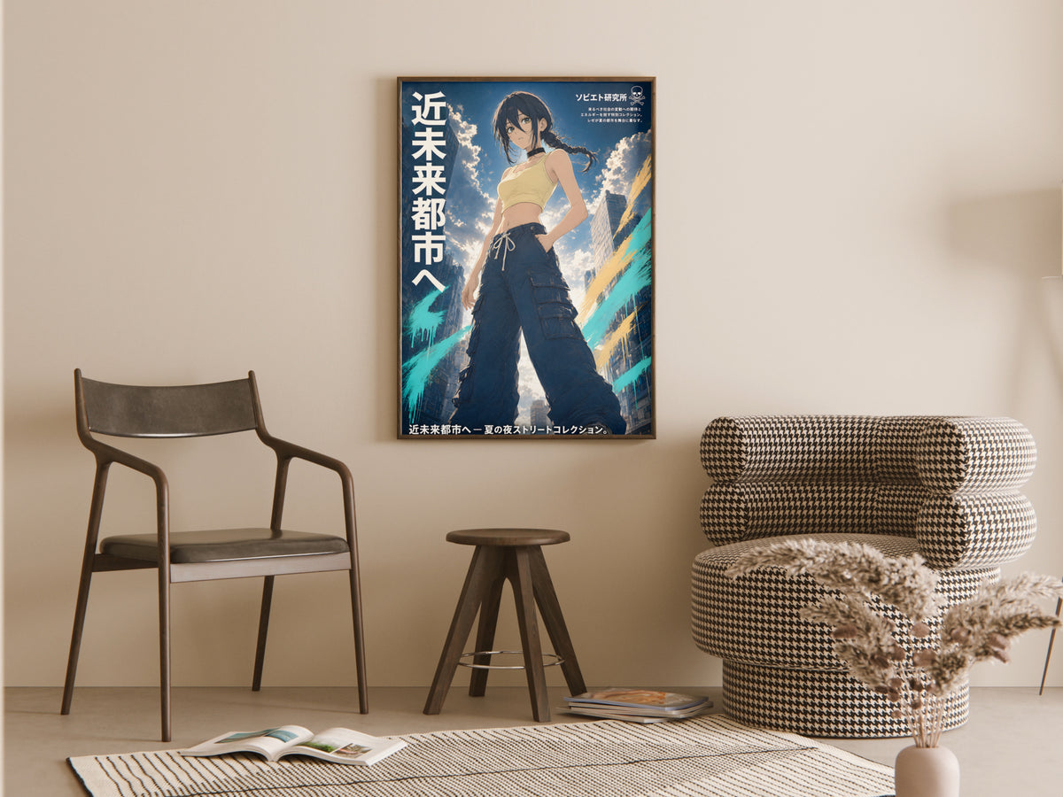 Chainsaw Man Reze Future City Streetwear Anime Poster — room