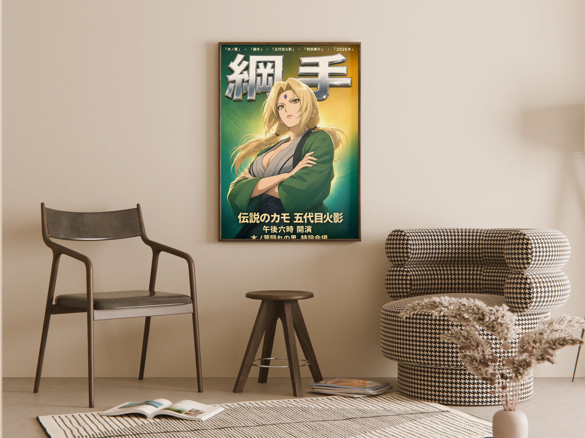 Naruto Tsunade Green Chrome Portrait Anime Poster — room