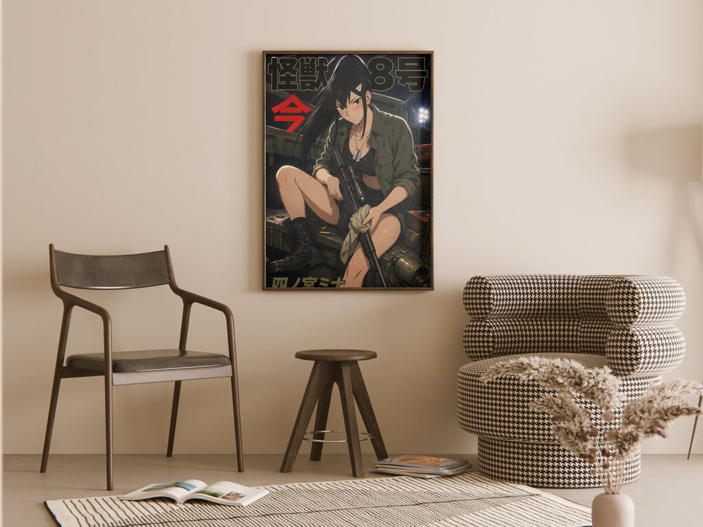 Kaiju No. 8 Mina Ashiro Night Rifle Editorial Anime Poster — room
