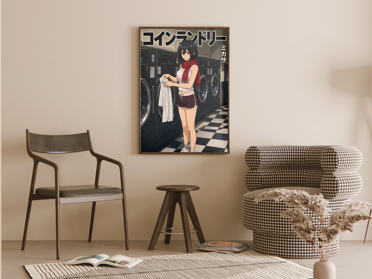 Attack on Titan Mikasa Laundromat Anime Poster — room