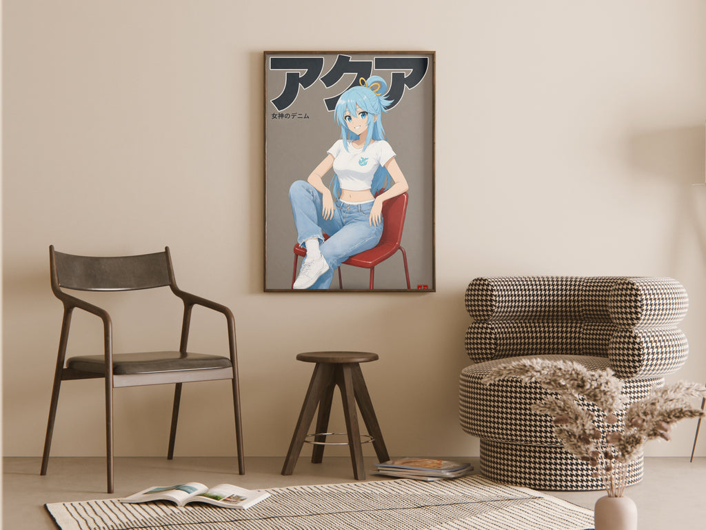 KonoSuba Aqua Denim Studio Anime Poster — room