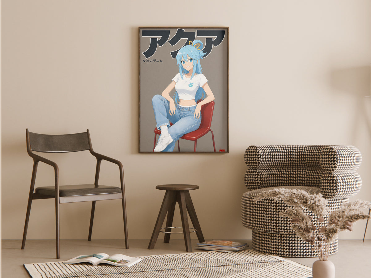 KonoSuba Aqua Denim Studio Anime Poster — room