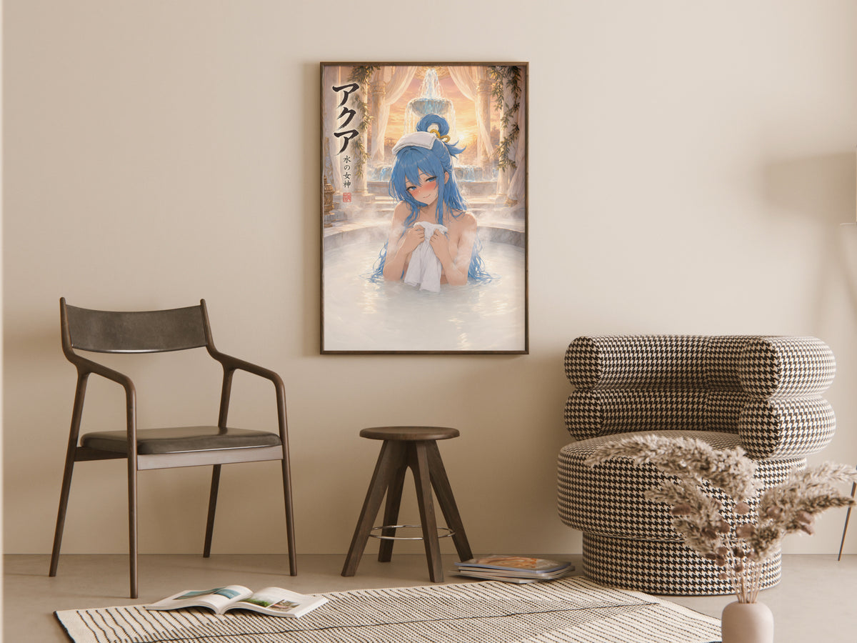 KonoSuba Aqua Golden Onsen Anime Poster — room