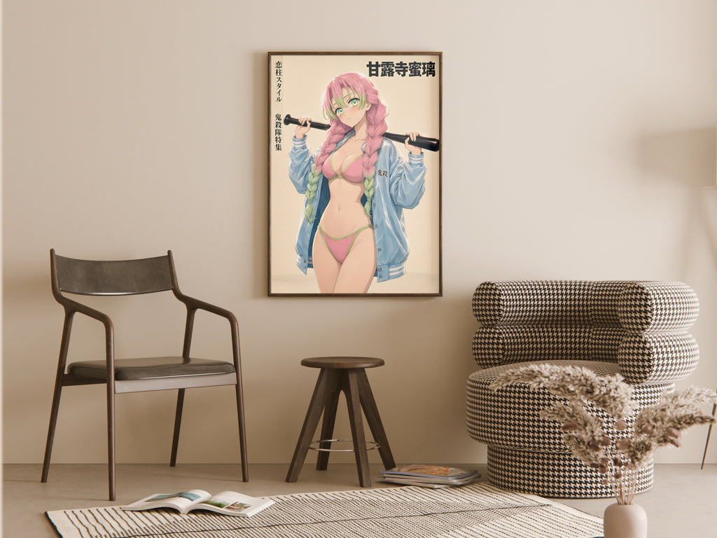 Demon Slayer Mitsuri Varsity Style Anime Poster — room