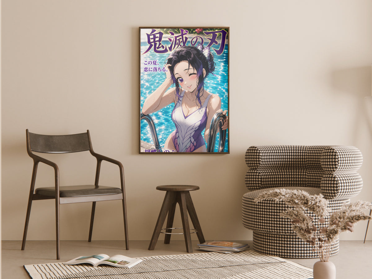 Demon Slayer Shinobu Butterfly Poolside Anime Poster — room
