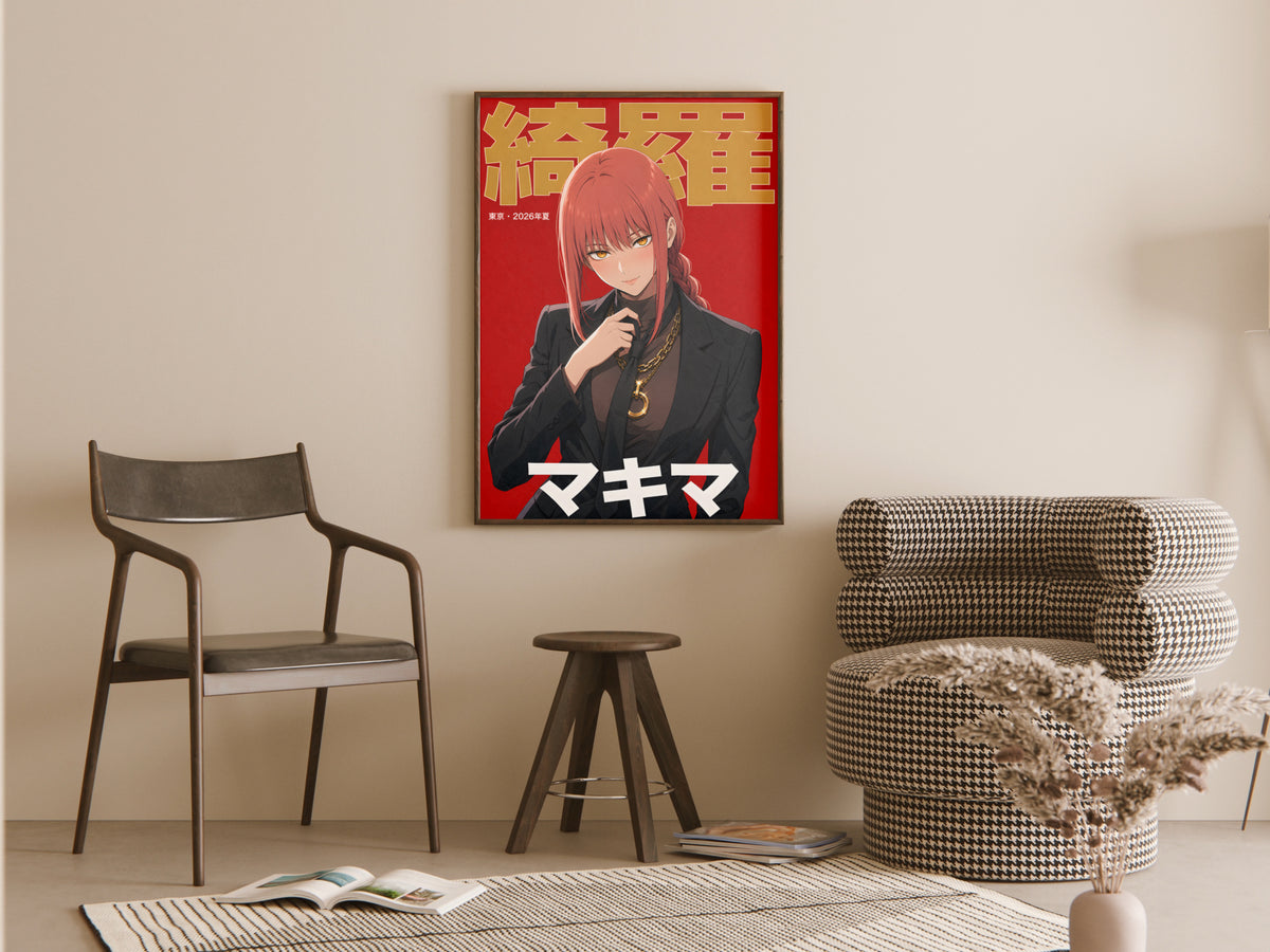 Chainsaw Man Makima Black Suit Editorial Anime Poster — room