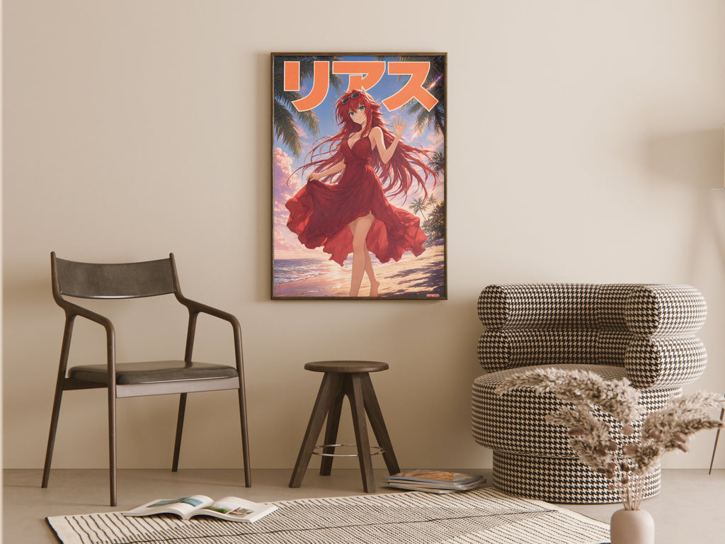 High School DxD Rias Tropical Red Dress Anime Poster — room