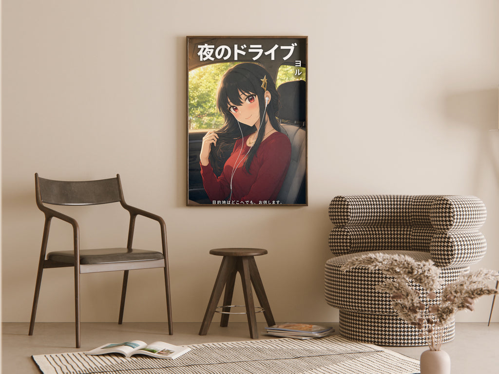 Spy x Family Yor Road Trip Earbuds Anime Poster — room
