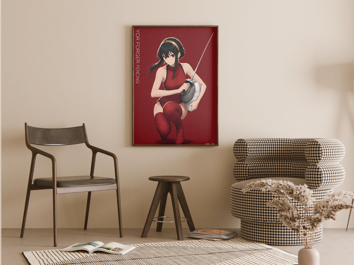 Spy x Family Yor Crimson Fencing Portrait Anime Poster — room