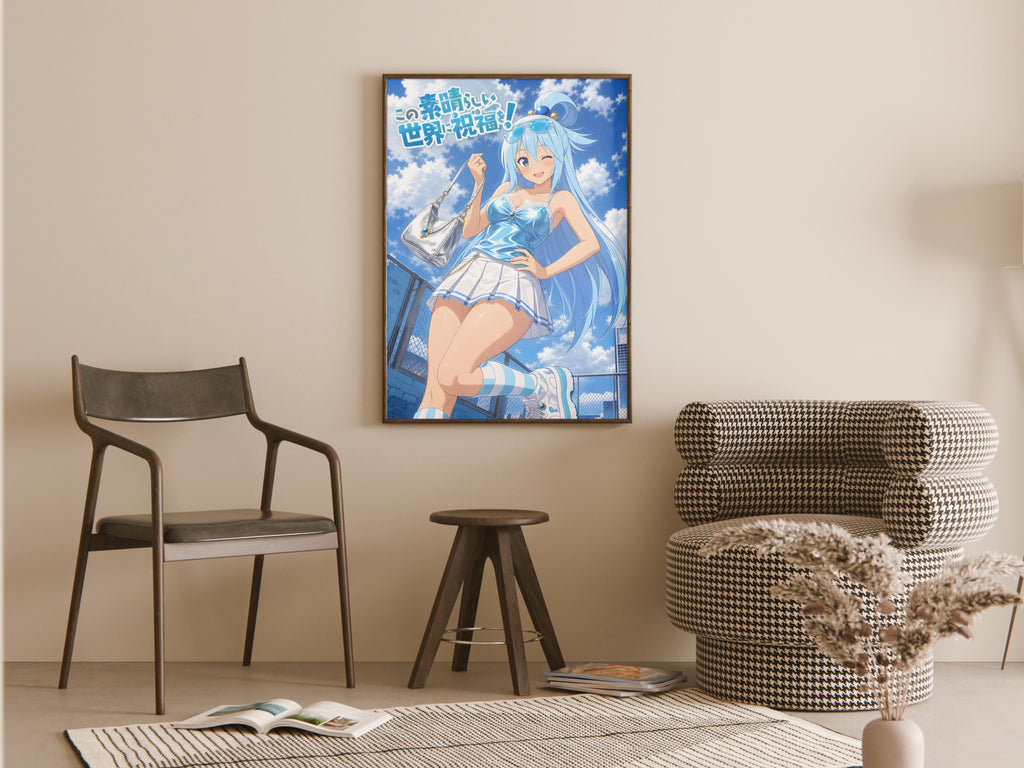 KonoSuba Aqua Blue Summer Fashion Anime Poster — room