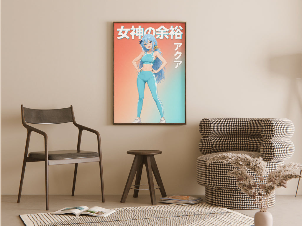 KonoSuba Aqua Teal Activewear Anime Poster — room