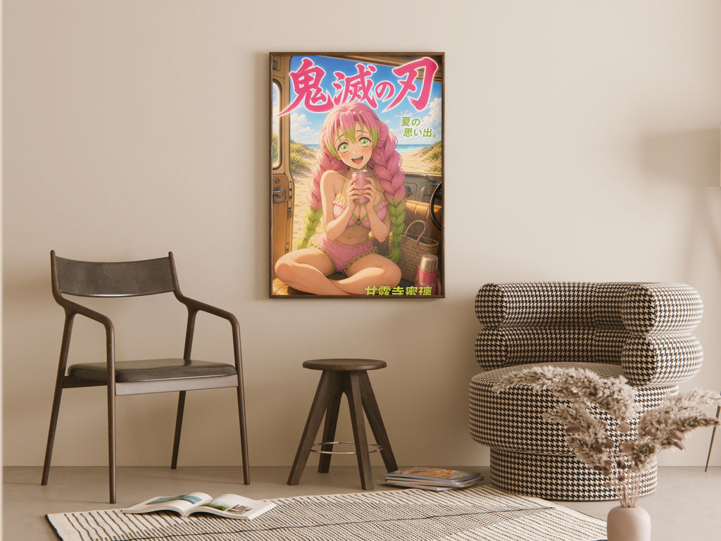 Demon Slayer Mitsuri Summer Train Picnic Anime Poster — room