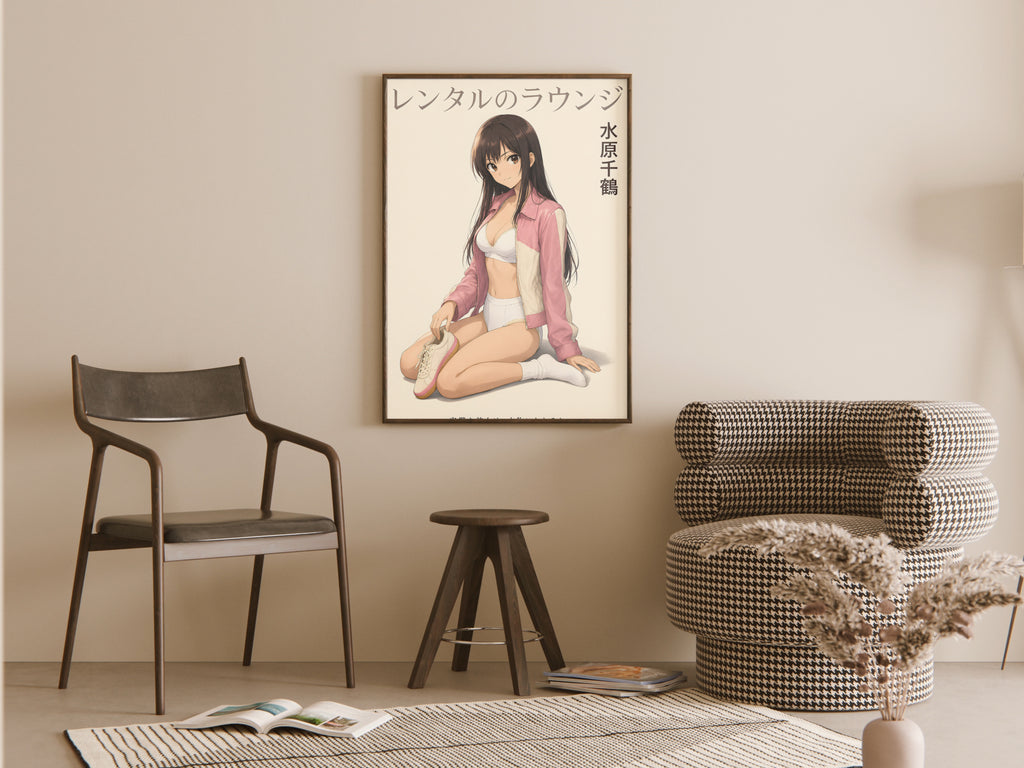 Rent-a-Girlfriend Chizuru Pink Lounge Fashion Anime Poster — room