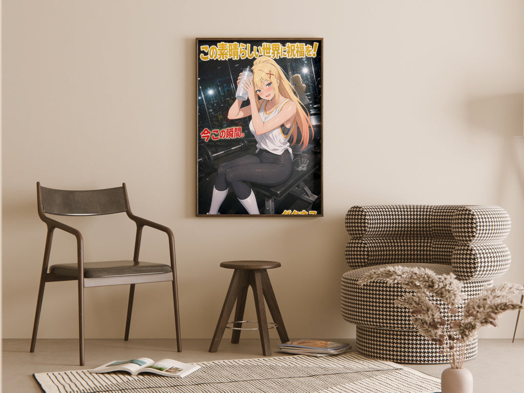 KonoSuba Darkness Gym Water Break Anime Poster — room