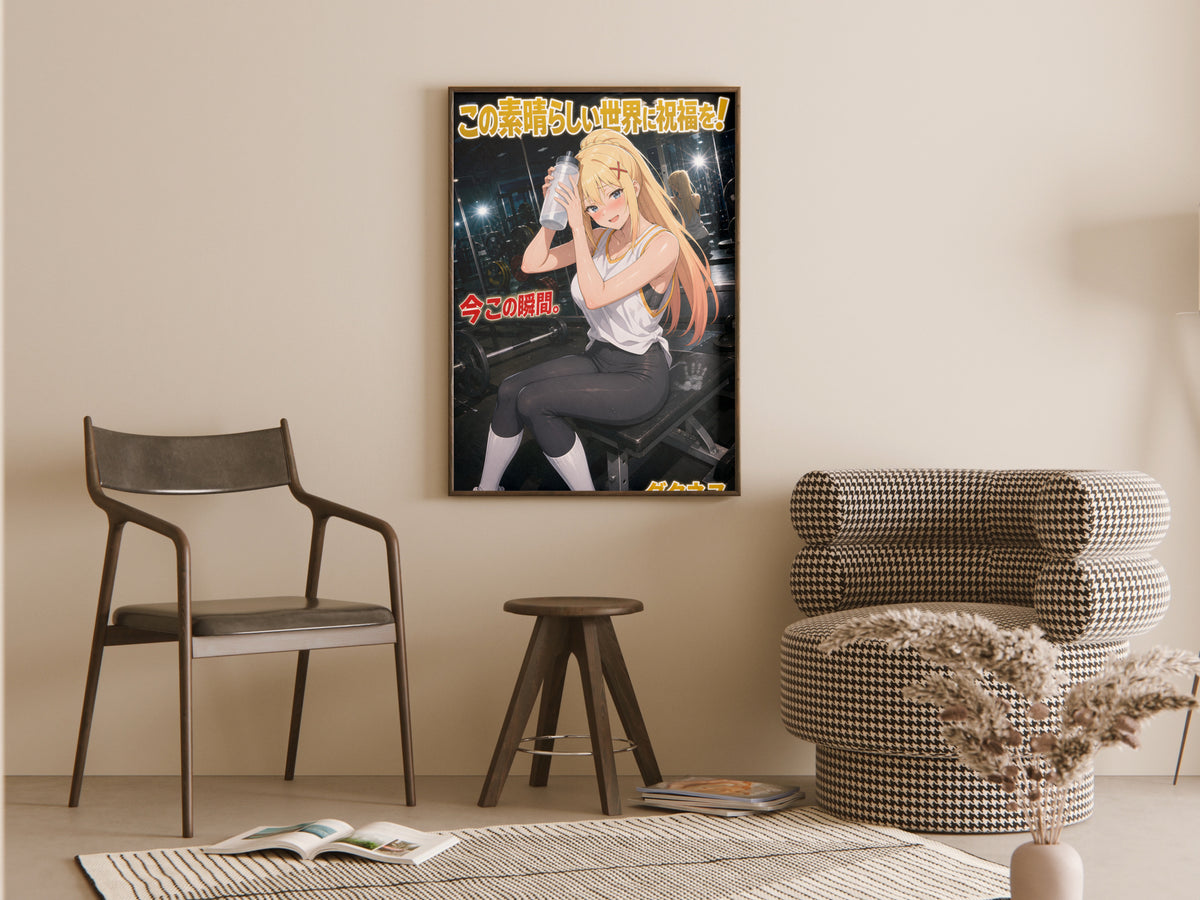 KonoSuba Darkness Gym Water Break Anime Poster — room