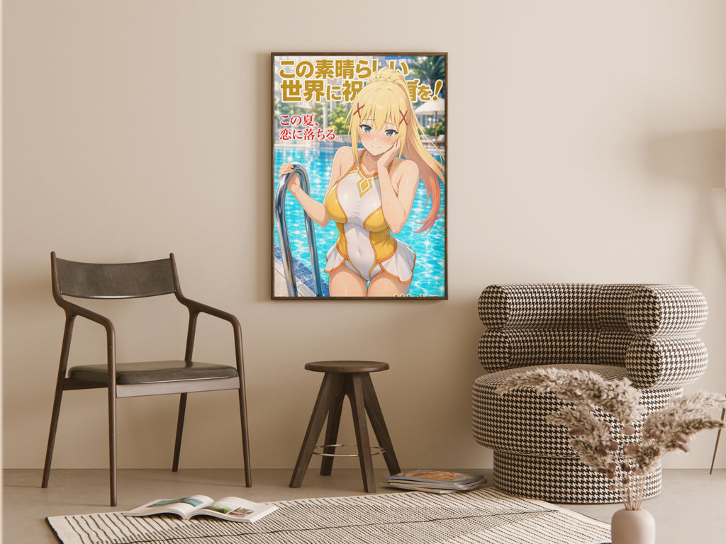 KonoSuba Darkness Golden Pool Summer Anime Poster — room