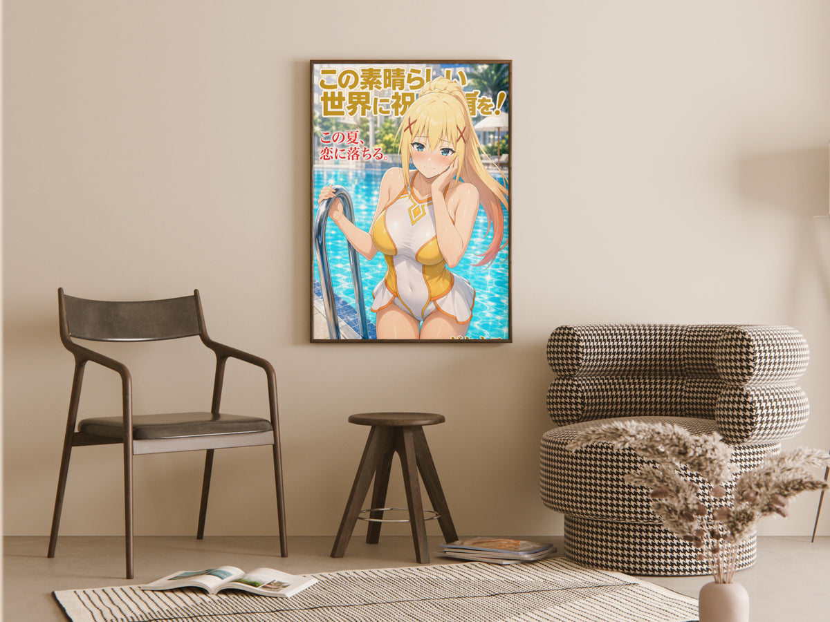 KonoSuba Darkness Golden Pool Summer Anime Poster — room
