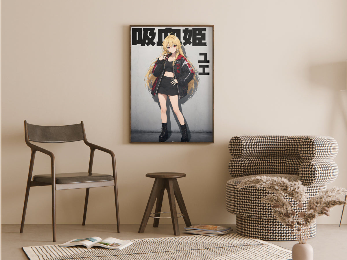 Arifureta Yue Black Red Biker Jacket Anime Poster — room