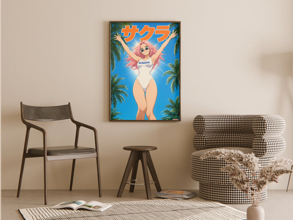 Naruto Sakura Retro Sky Anime Poster — room
