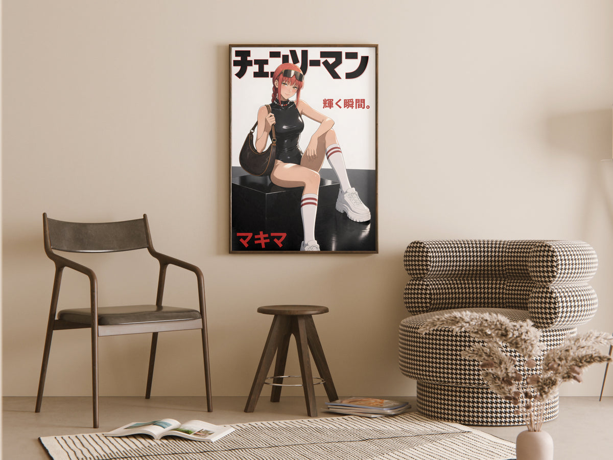Chainsaw Man Makima Black Patent Fashion Anime Poster — room