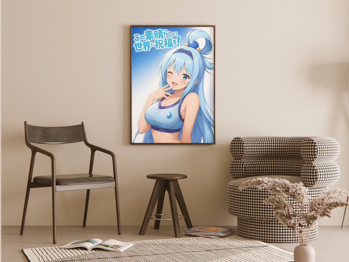 KonoSuba Aqua Blue Studio Wink Anime Poster — room