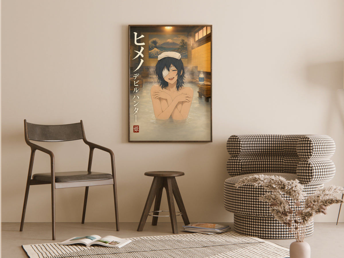 Chainsaw Man Himeno Warm Onsen Portrait Anime Poster — room