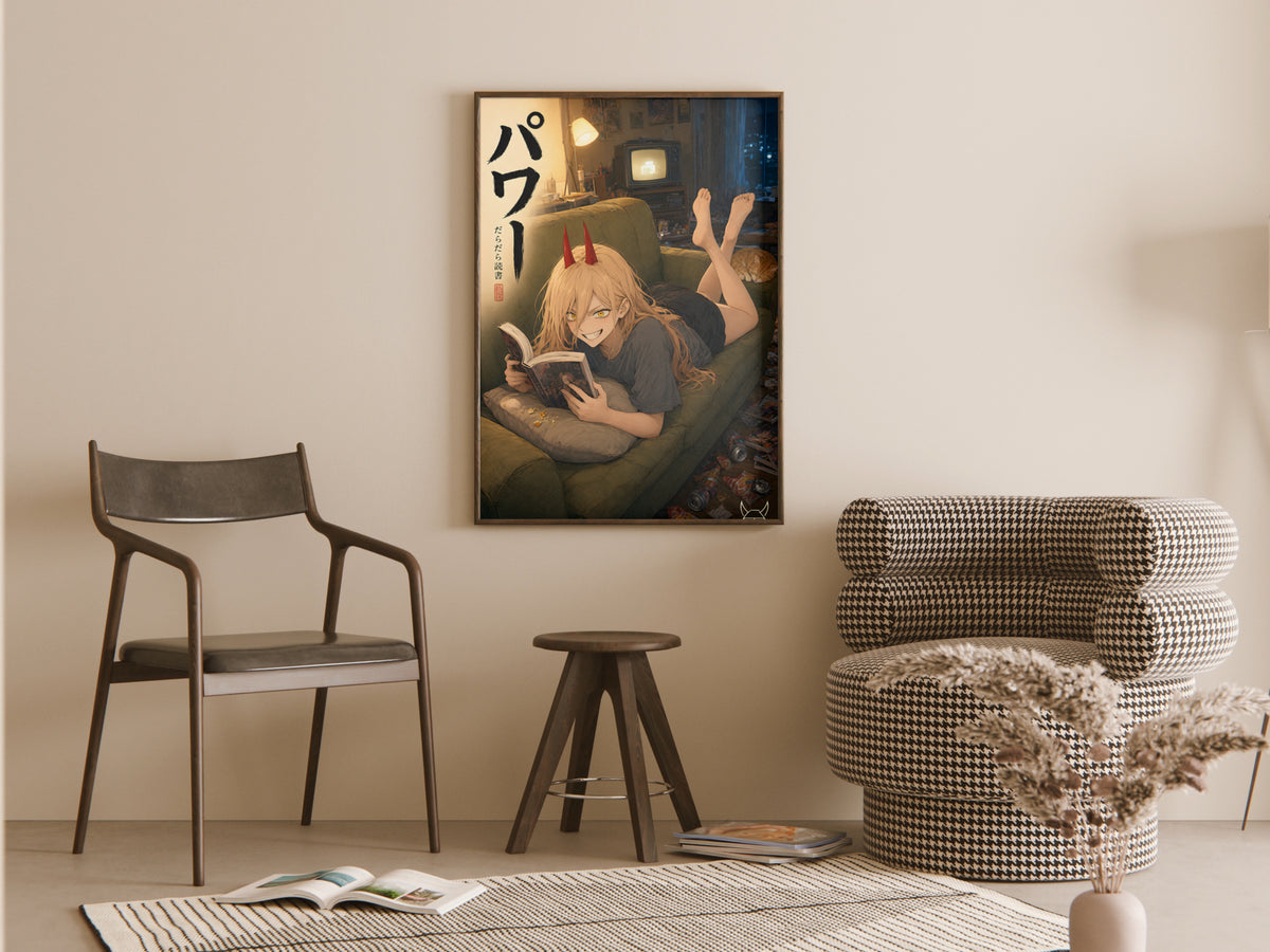 Chainsaw Man Power Cozy Couch Manga Anime Poster — room