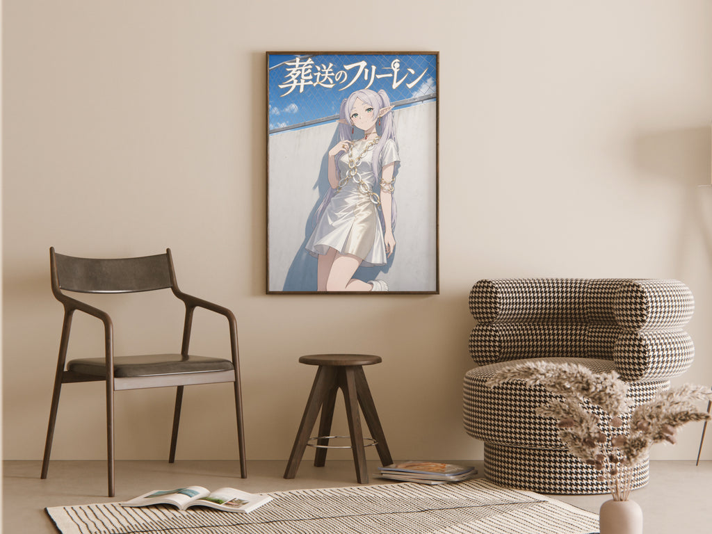 Frieren Silver Chain Dress Anime Poster — room