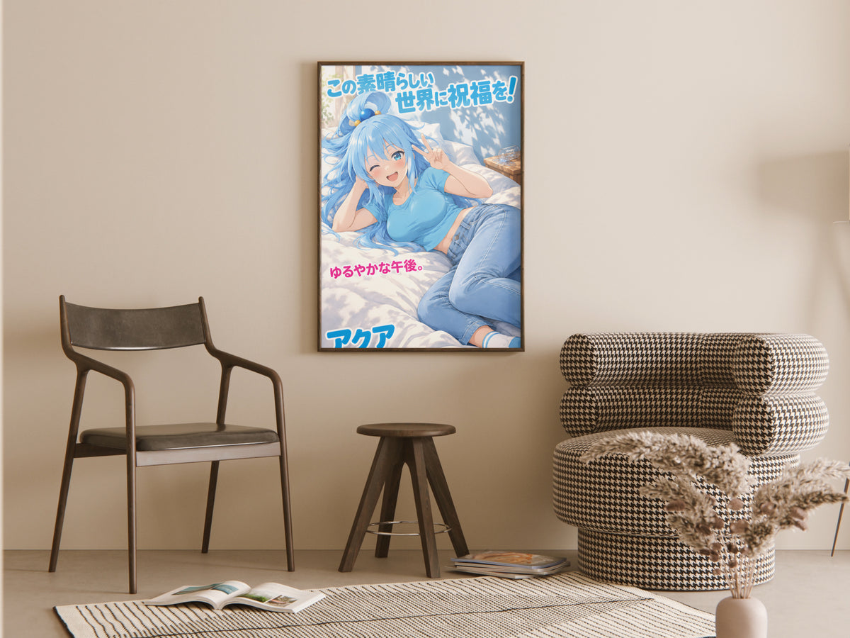 KonoSuba Aqua Sunlit Afternoon Anime Poster — room