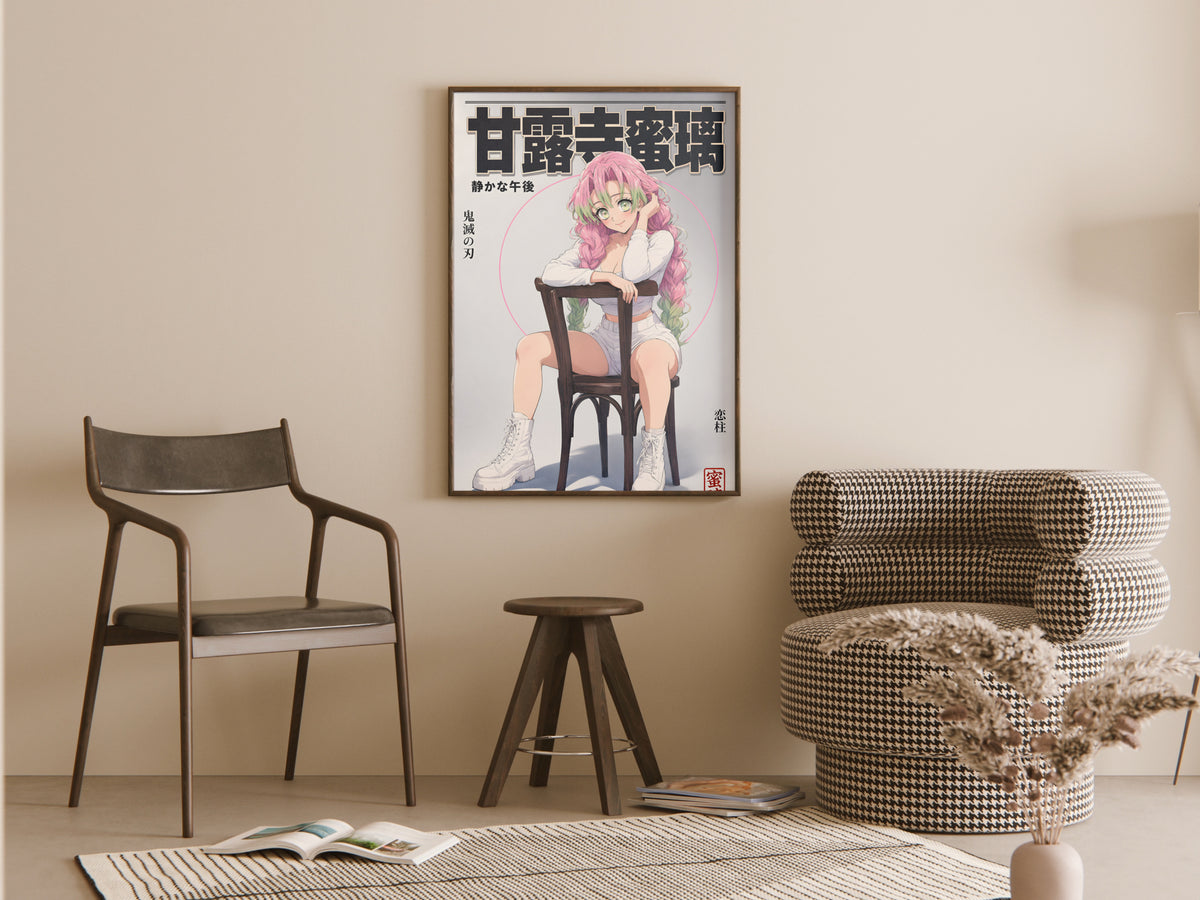 Demon Slayer Mitsuri Quiet Afternoon Chair Anime Poster — room