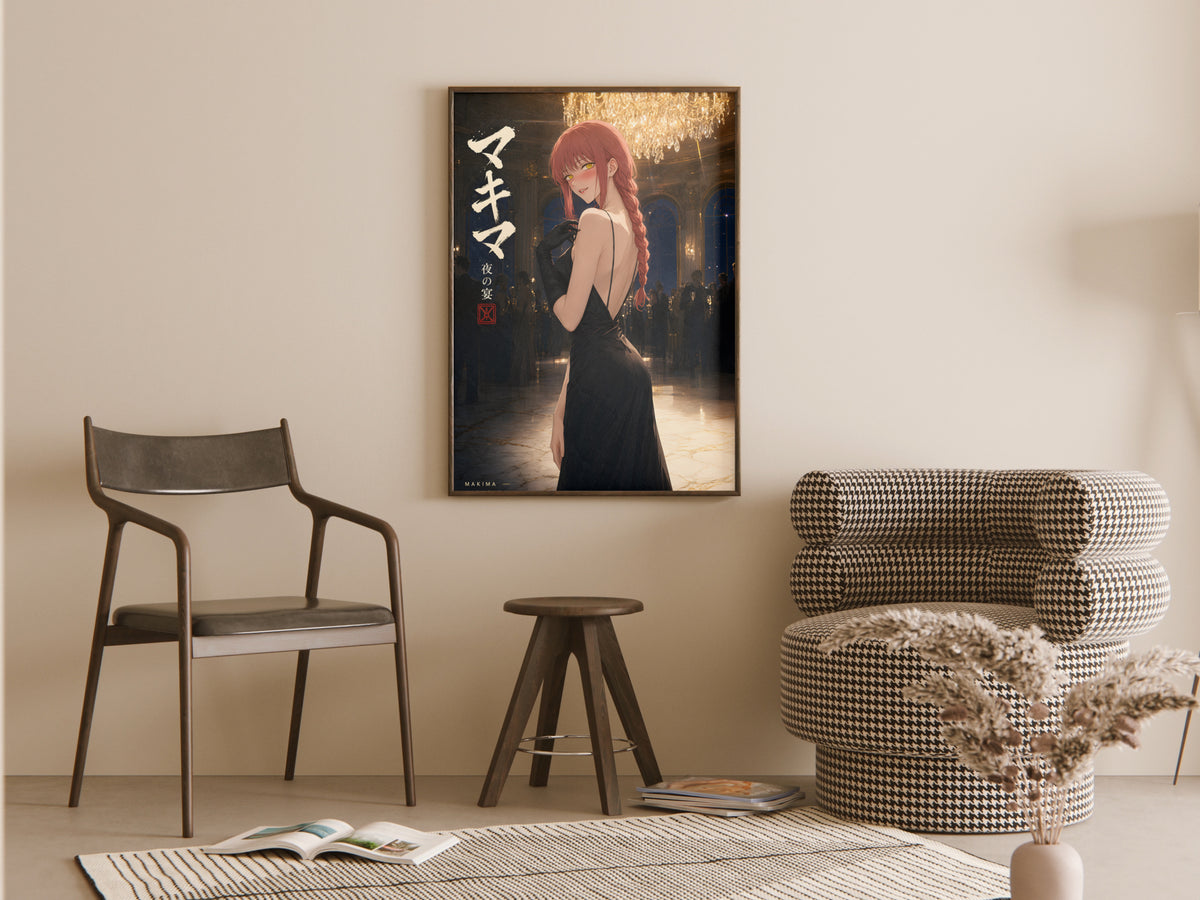 Chainsaw Man Makima Chandelier Gala Gown Anime Poster — room