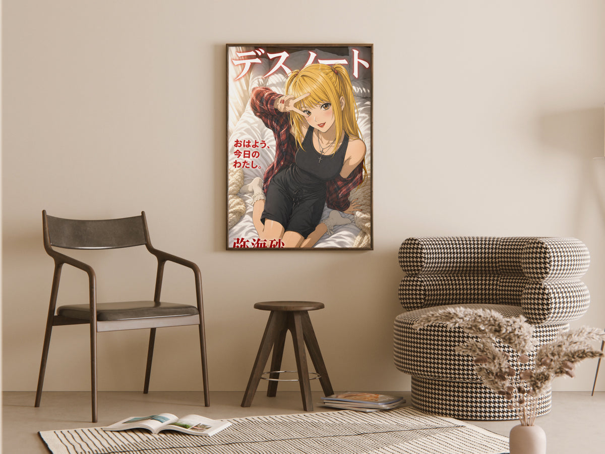 Death Note Misa Morning Peace Sign Anime Poster — room