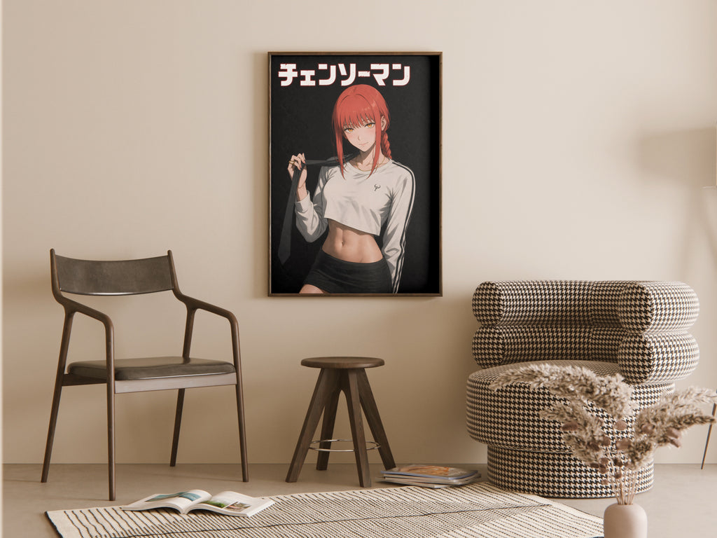 Chainsaw Man Makima Black Skirt Flash Portrait Anime Poster — room