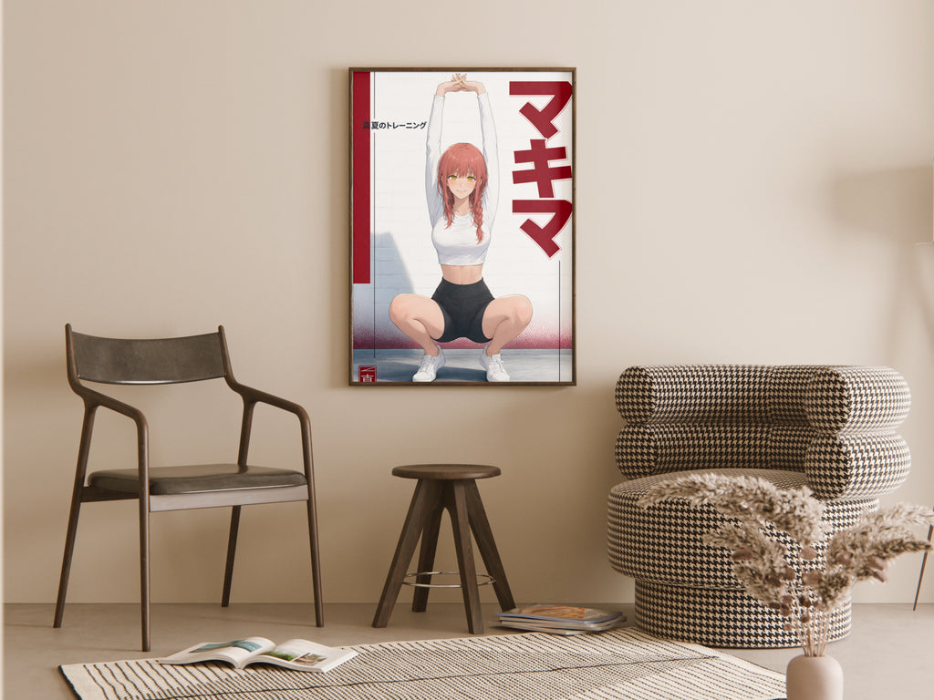 Chainsaw Man Makima White Brick Stretch Anime Poster — room