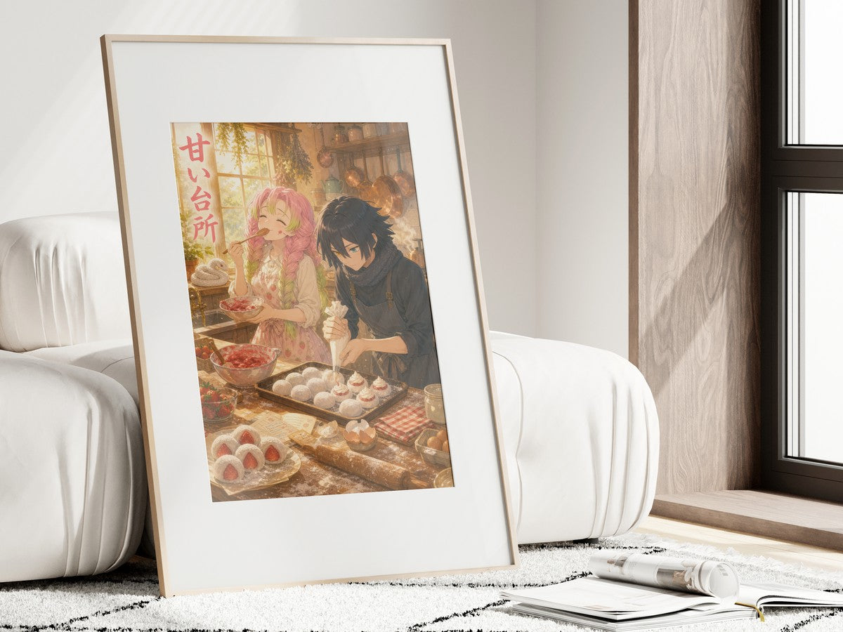 Demon Slayer Obanai Mitsuri Dreamy Sweet Kitchen Anime Poster