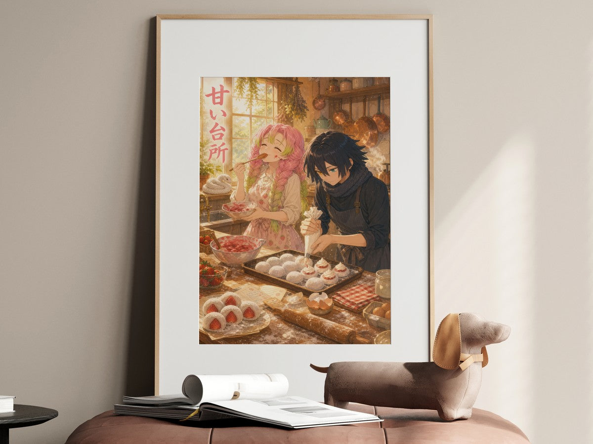 Demon Slayer Obanai Mitsuri Dreamy Sweet Kitchen Anime Poster