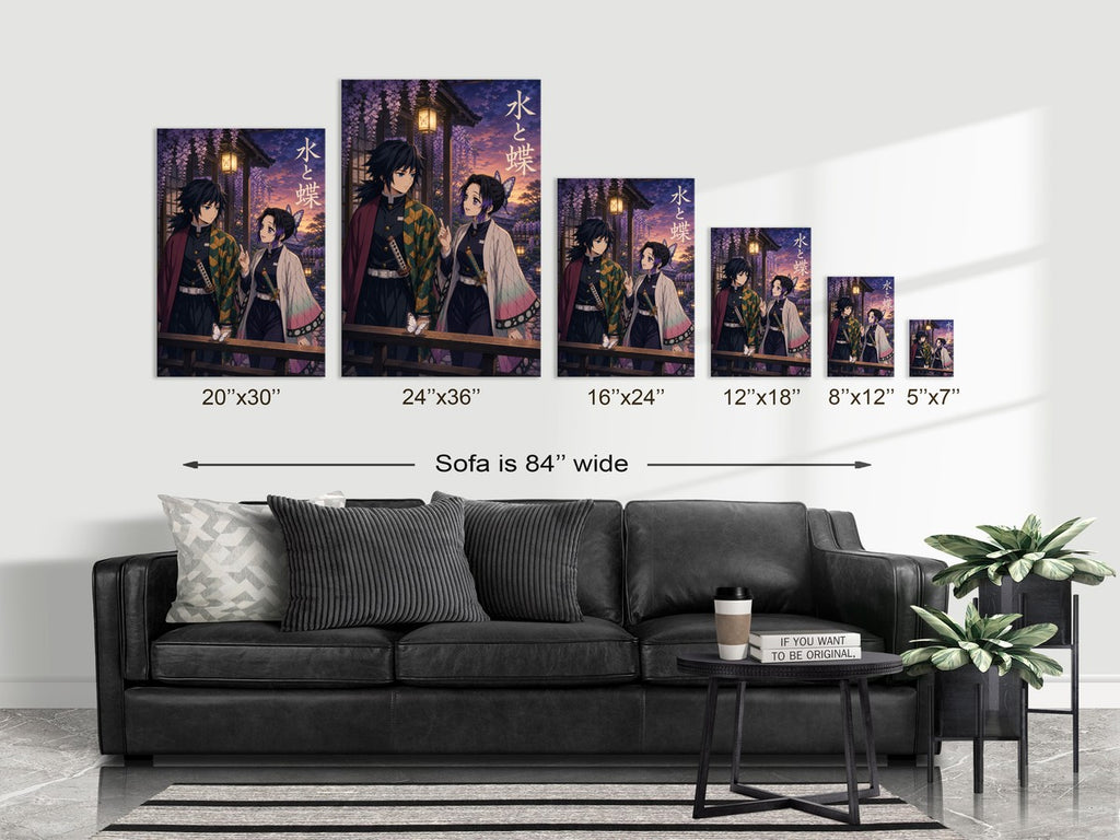 Demon Slayer Giyu Shinobu Couple Dusk Anime Poster