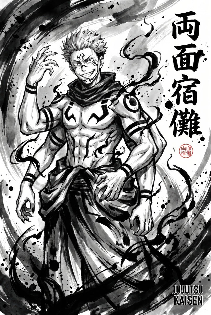 Jujutsu Kaisen Sukuna Malevolent Shrine Anime Poster